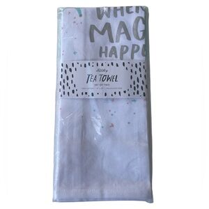 Tea Towel Set of 2 Unicorn "This is Where the Magic Happens" 100% Cotton New